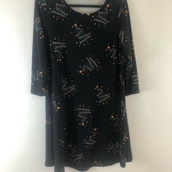 City Strats Black Tree Long sleeve Dress size S - Picture 1 of 4